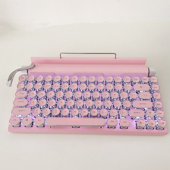 Clavier mécanique Steampunk Bluetooth sans fil ROSE fil pour ordinateur  iPad iPhone avec lumières 83 keycaps cadeau -  France