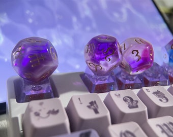 Tecla ESC de dados de astrología del zodíaco: Tecla MX Cherry de cristal púrpura