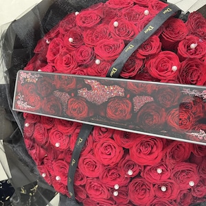 Rose Plant Black Red Liquid Quicksand Bling Resin Keyboard Hand Rest Custom Made Keyboard wrist Rest Artisan Collection Lovers Gift