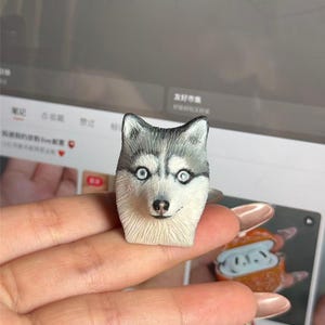 Personaje de dibujos animados 3D de perro, husky, gato y pájaro, colección artesanal de teclas ESC, regalo de cumpleaños, teclas personalizadas, hechas a mano