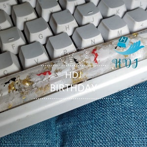 Handmade Koi Fish Keycap: White Gold OEM ESC Key