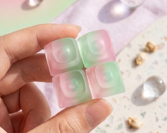 4-Key Fidget Clicker Keychain: XDA Keycap, ASMR Desk Toy, Gradient Guava Tone