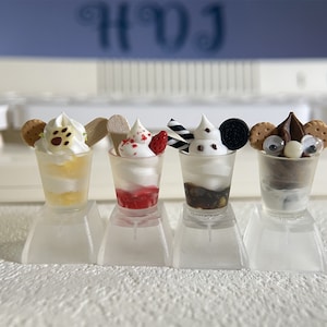 Strawberry Ice Cream Mango Cat Claw Dessert Sundae Oreo Cookies Cup Mini ESC Keycap for MX Cherry