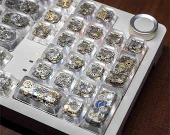 Handmade Clear Spacebar Keycap: Gear Wheel ESC, MX Cherry