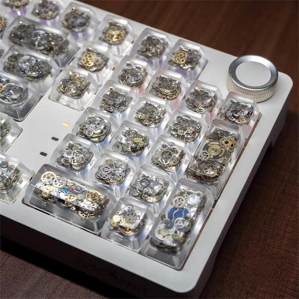 Handmade Clear Spacebar Keycap: Gear Wheel ESC, MX Cherry