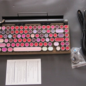 limited Wireless bluetooth Steampunk Lipstick Colorful mechanical keyboard iPad iphone computer with lights 83 keycaps