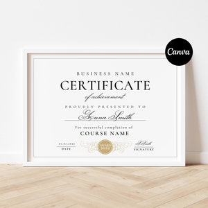 Certificate Of Completion Template, Printable Lash Artist Certificate, Editable Training Certificate Template, Edit with Canva