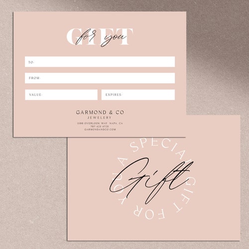 Small Business Gift Certificate Template Editable Gift Card - Etsy