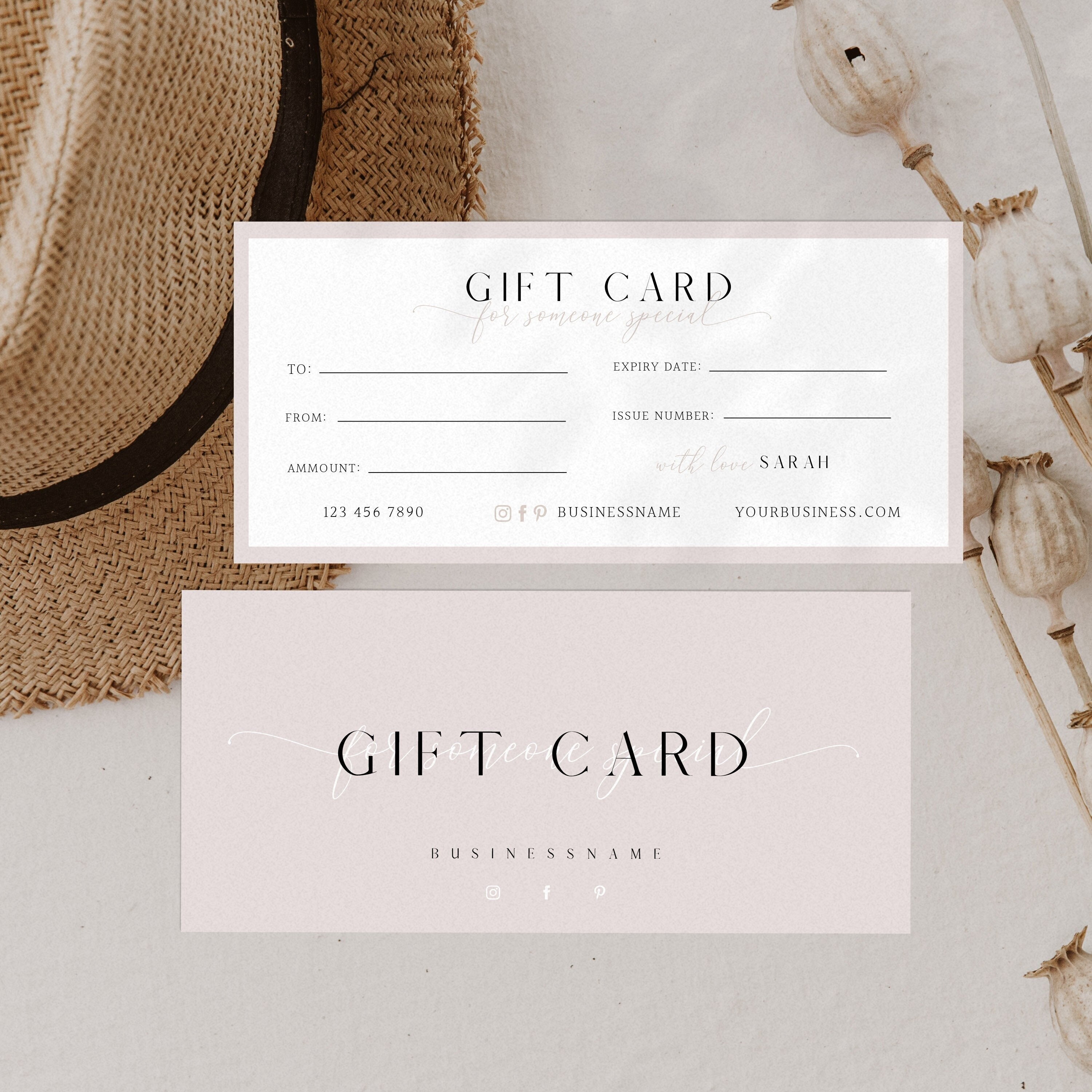 Small Business Gift Certificate Template Editable Gift Card | Etsy