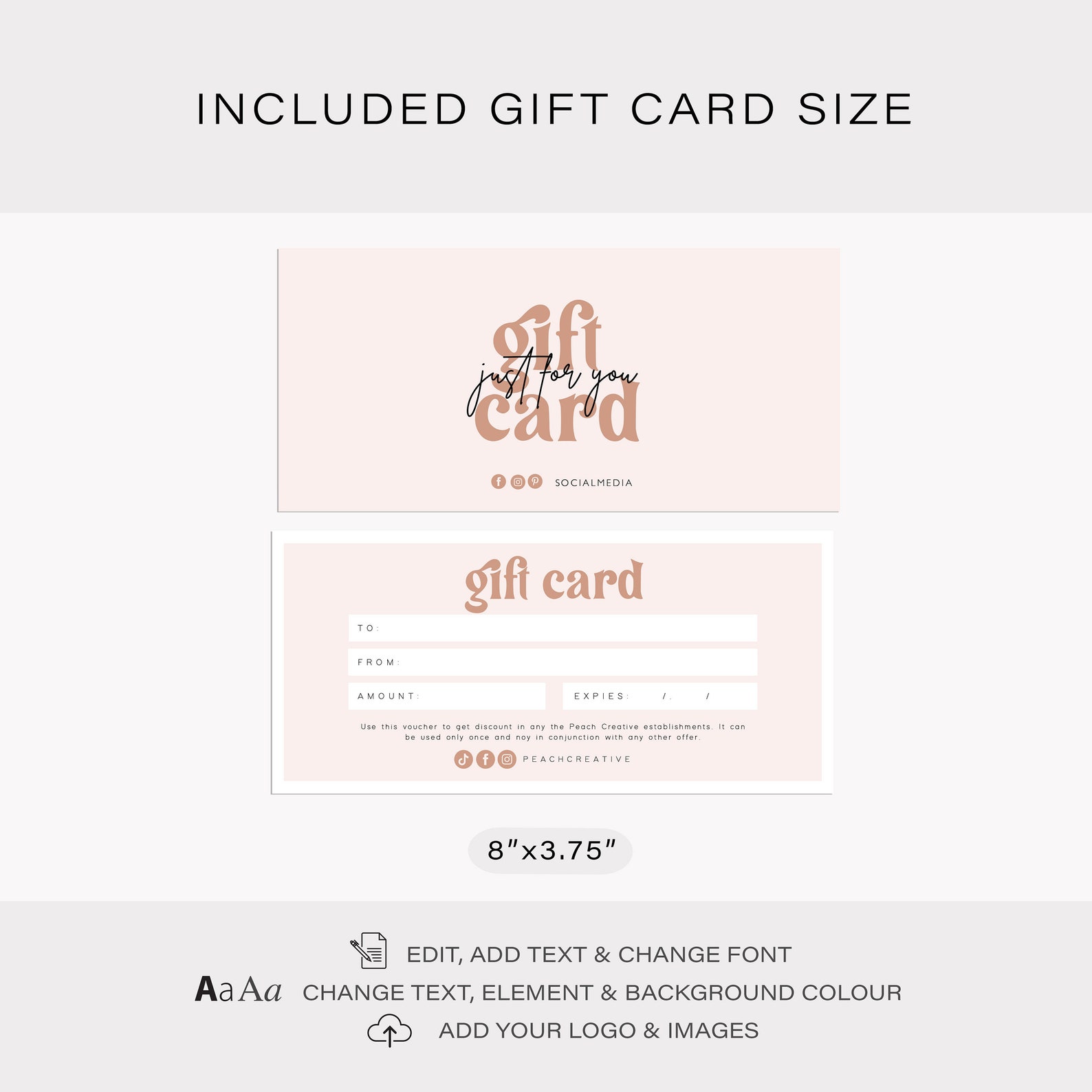 Small Business Gift Certificate Template Editable Gift Card - Etsy