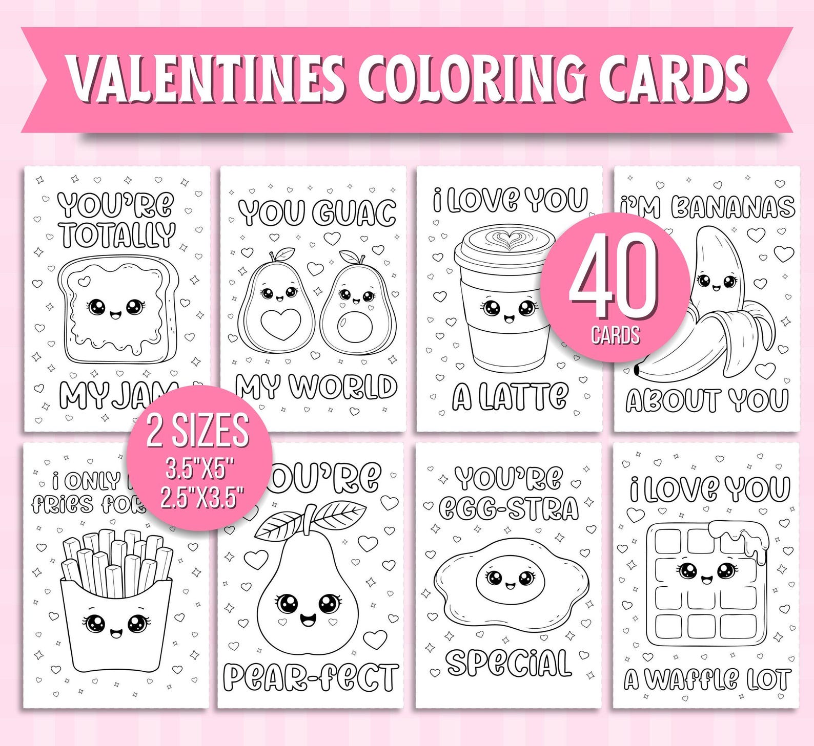Valentines Day Coloring Cards, Valentine Cards, Valentine's Cards for ...
