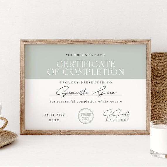 Certificate of Completion Template Printable Lash Artist - Etsy