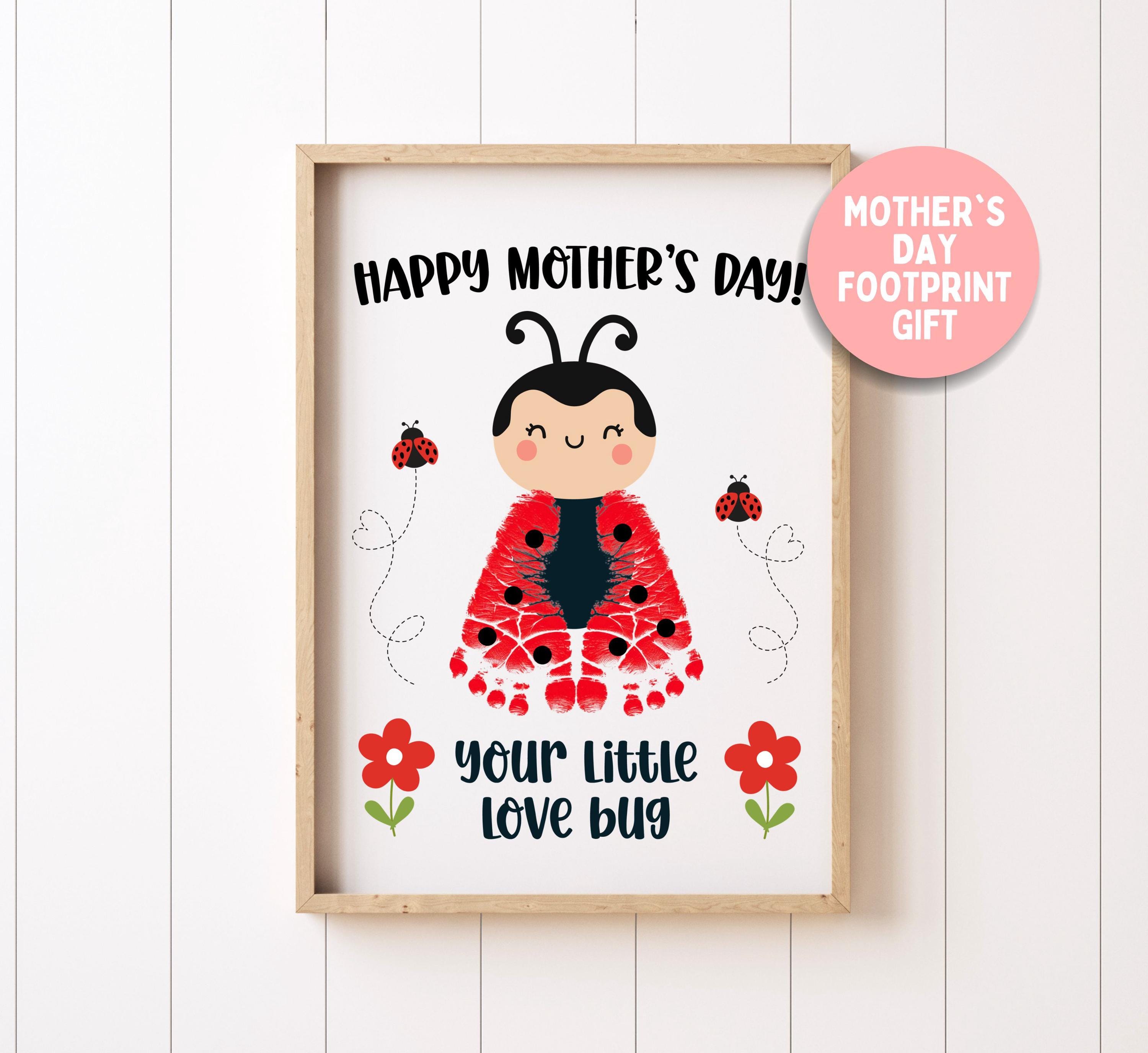 Mother's Day Handprint Craft, Ladybug Printable, Love Bug Footprint…