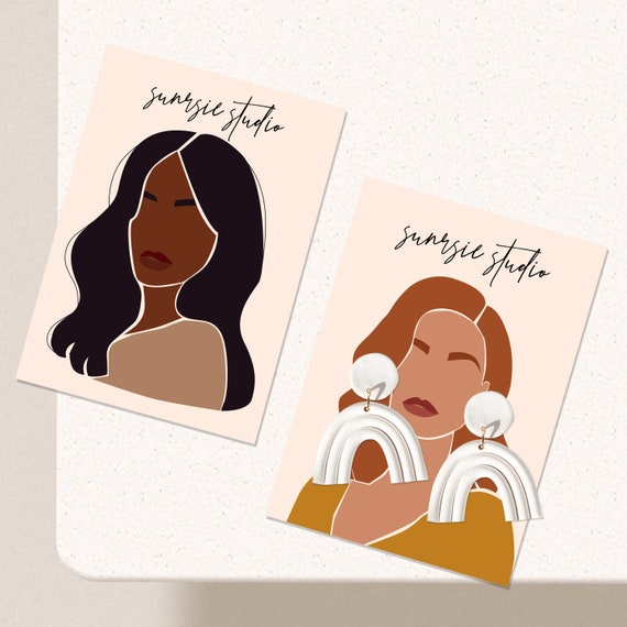 Custom Jewelry Display Card, Editable Earring Card Template, Earring  Display Card, Earring Tags, Woman Portrait, Earring Package Template 