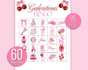 Galentine's Day Bingo Printable, Galentine's Party Game, Girls Night Activity