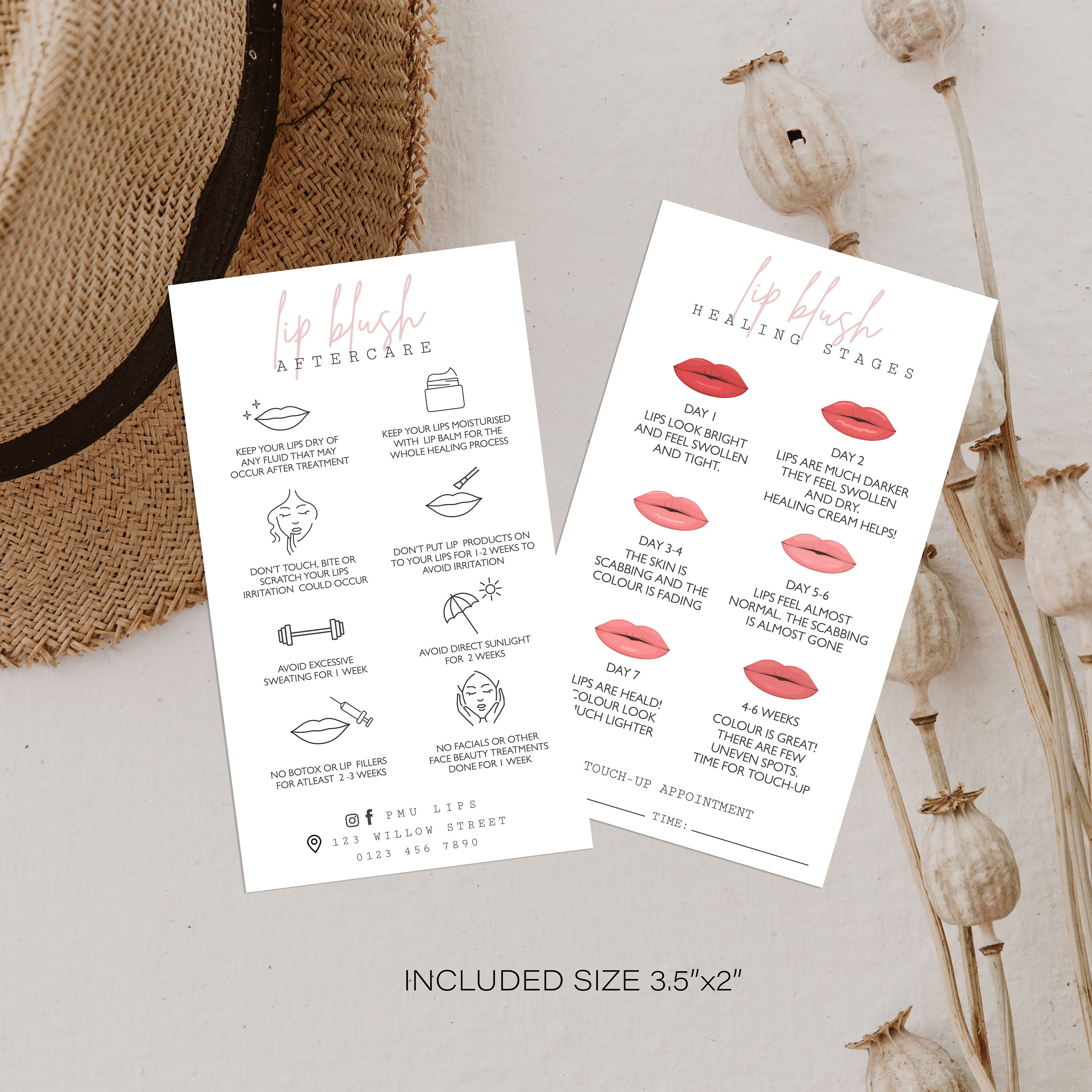 Lip Blush Aftercare Template Lip Blush Stages of Healing Etsy Canada