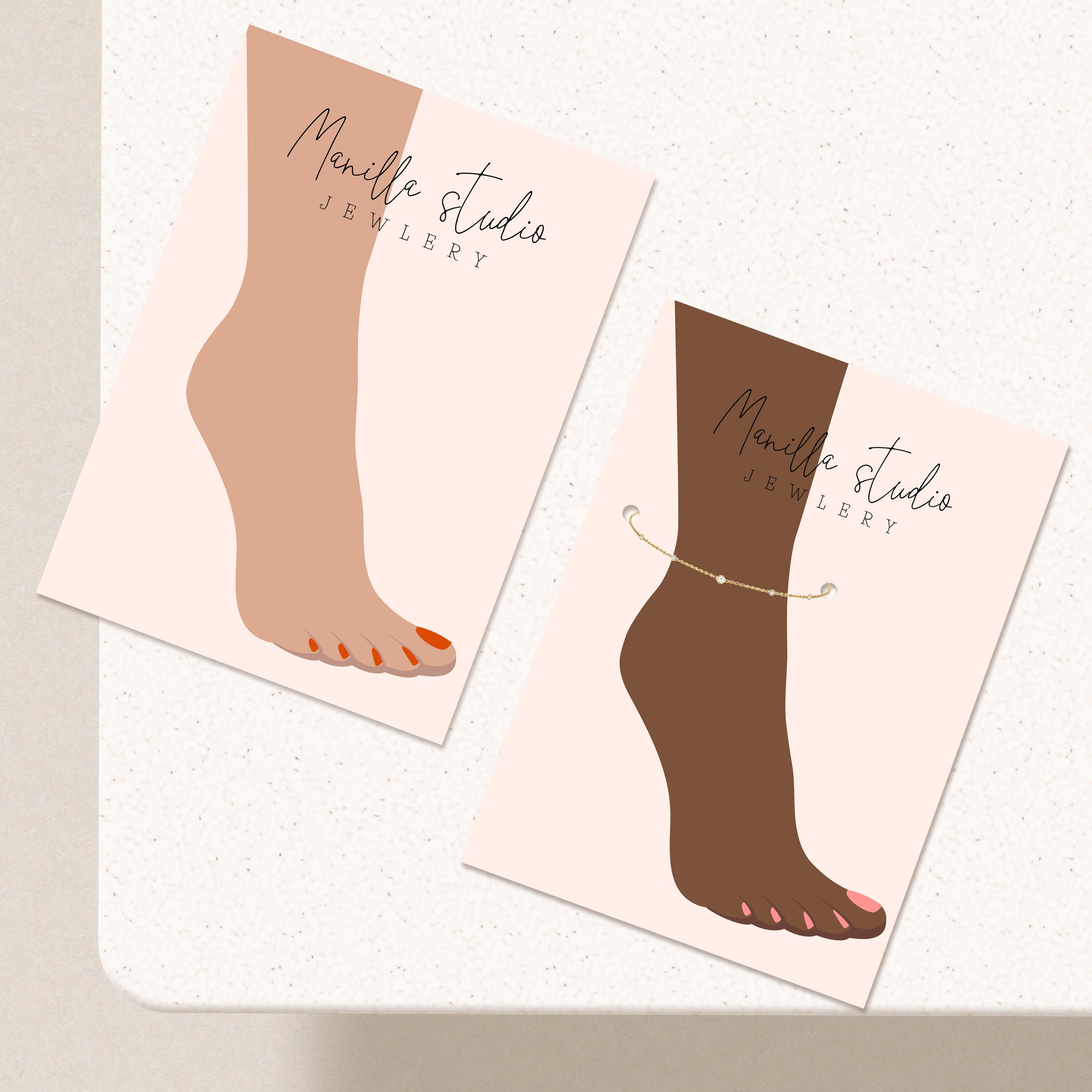 Customisable Jewelry Display Card Printable Ankle Bracelet Etsy