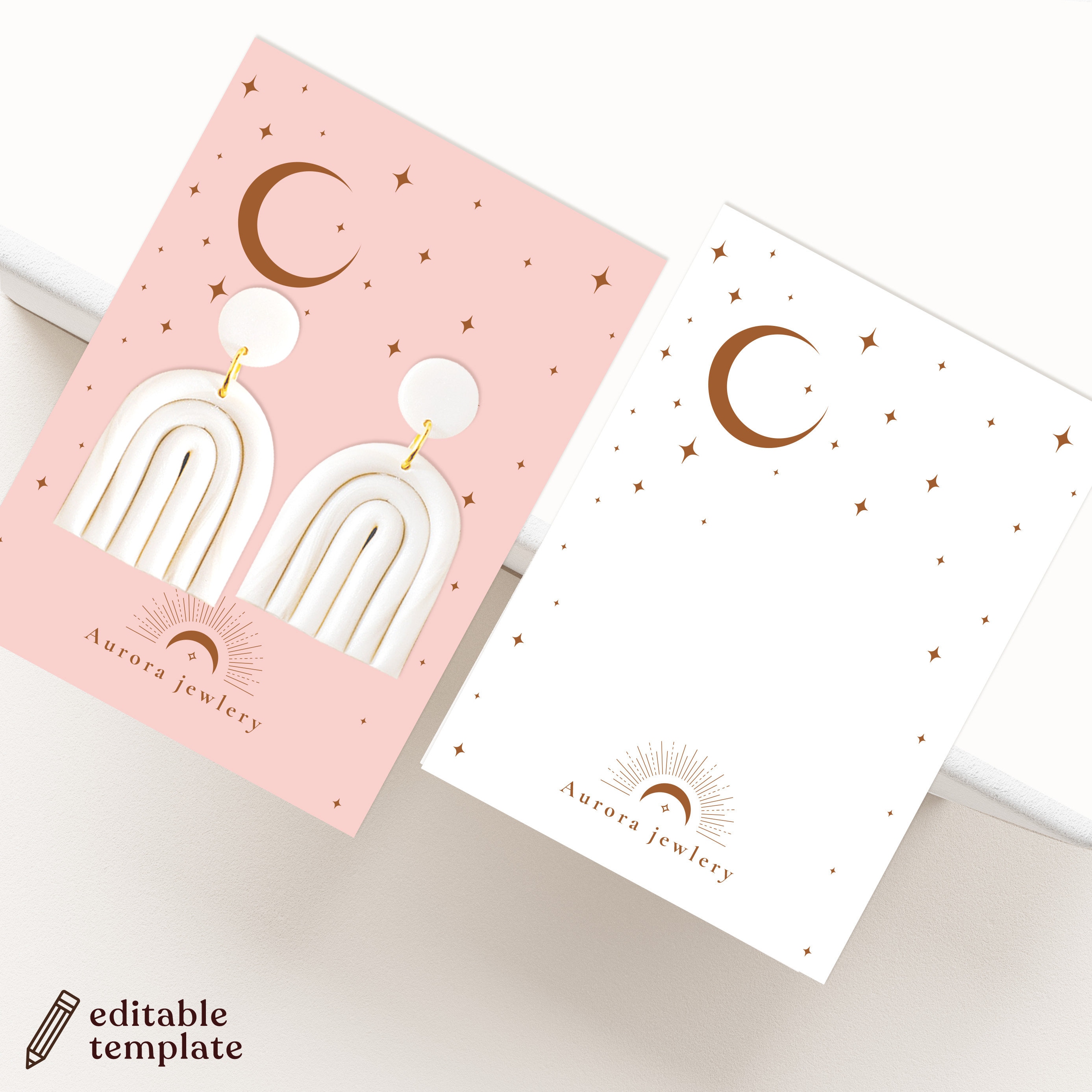 Jewelry Display Cards, Earring Display Card, Display Card, Template, By  Timetocraftshop