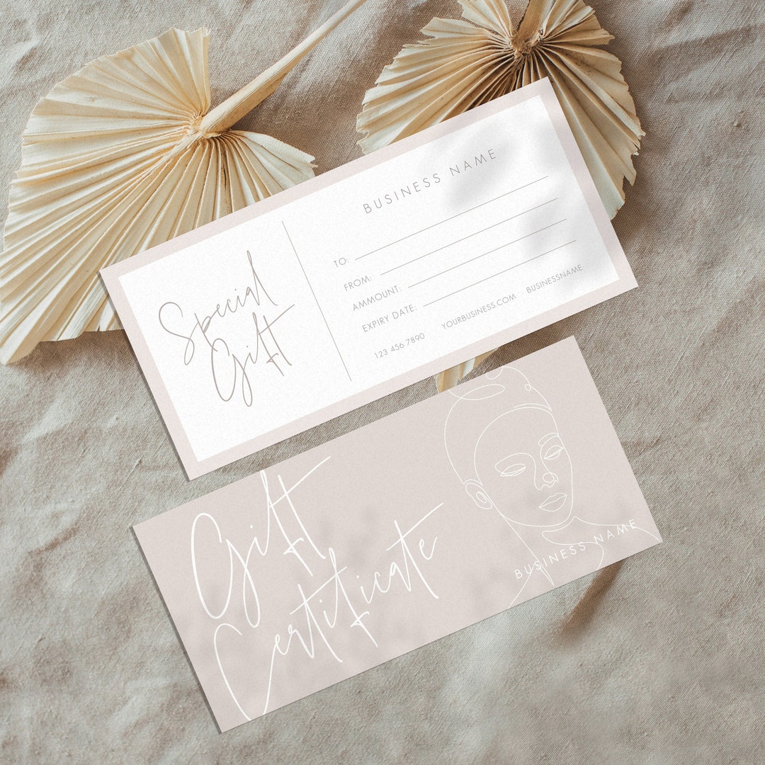 Small Business Gift Certificate Template, Editable Gift Card Template ...