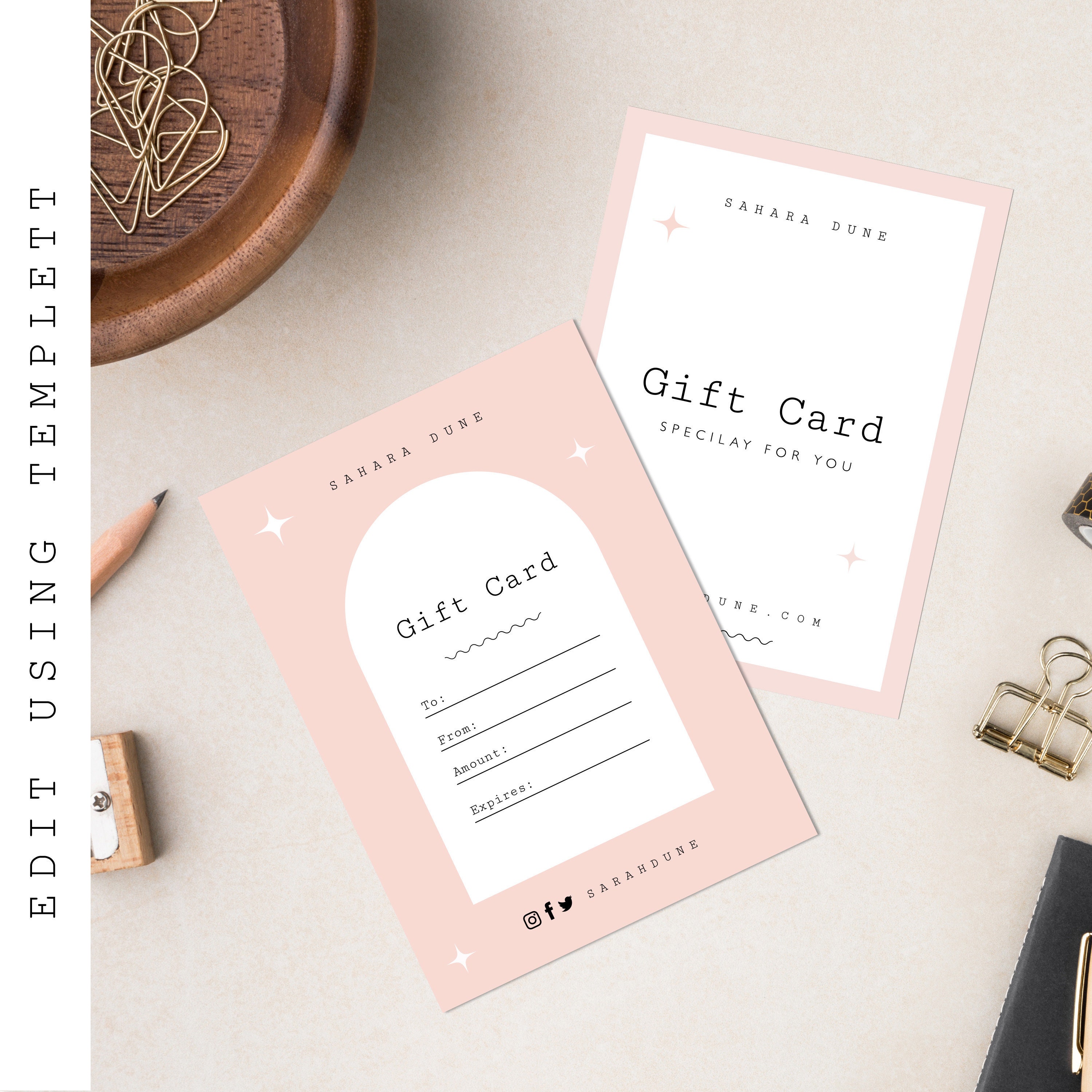 Small Business Gift Card Template Editable Gift Certificate - Etsy