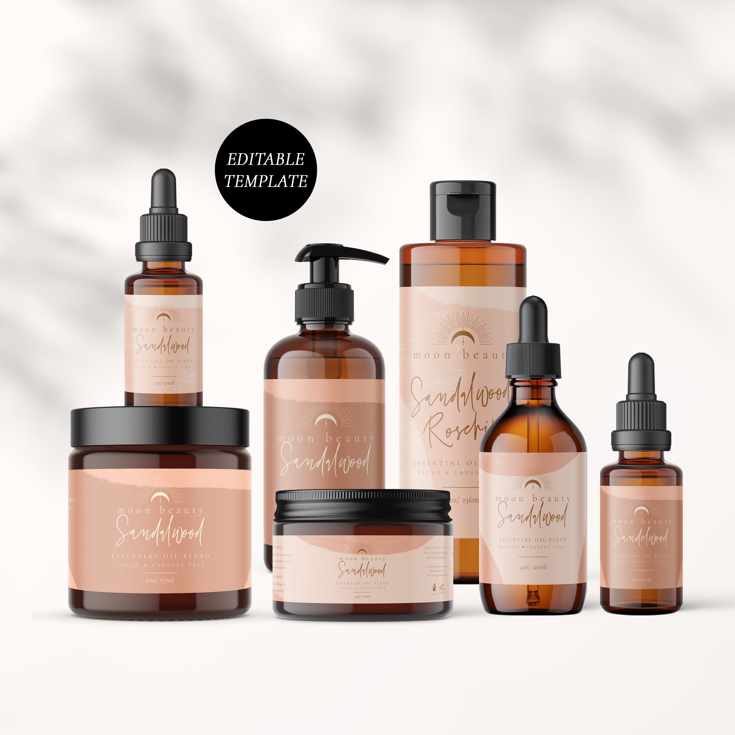 Editable Cosmetic Label Template Custom Skincare Product Etsy Sweden