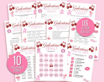 Galentine's Day Party Games Bundle, Girls Night In, Printable (PDF Download)