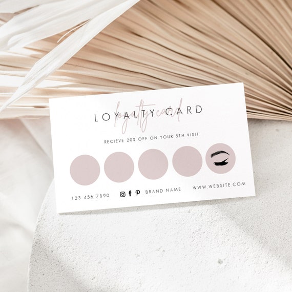 Loyalty Card Template Eyelash Extension Loyalty Card Etsy