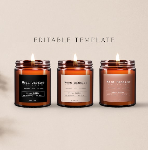 Candle Sticker Custom Product Label Design Editable Candle 