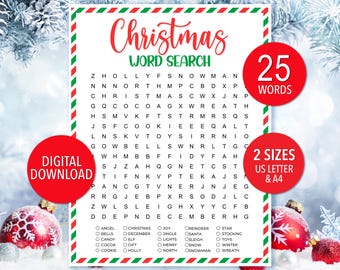 Jeu de recherche de mots de Noël, amusant en famille (PDF)