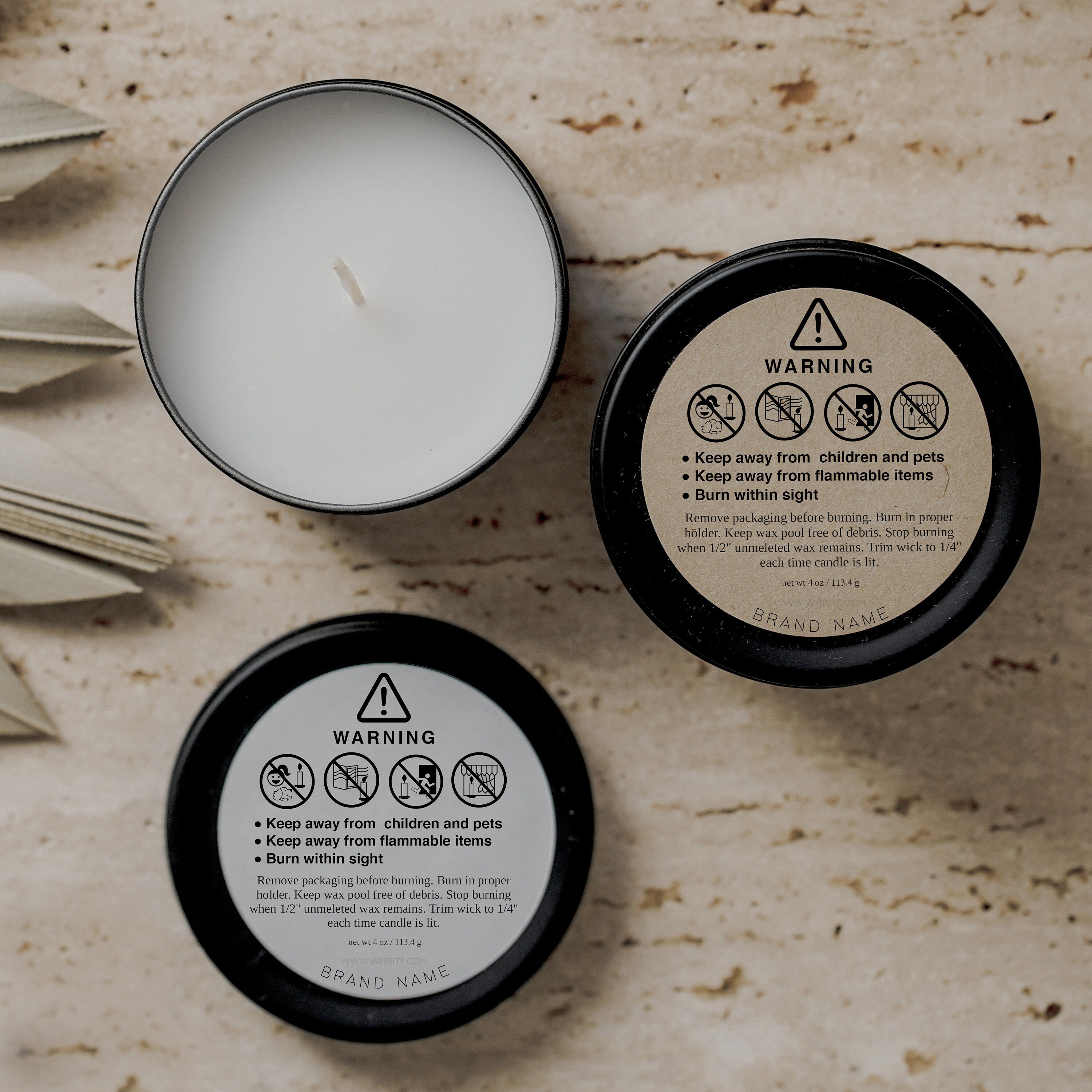Generic Candle Warning Labels 45mm – 500pc - Luxury Candle Supplies