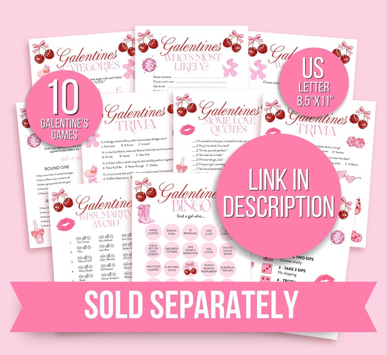 Galentine's Day Bingo Printable, Galentine's Party Game, Girls Night Activity image 7