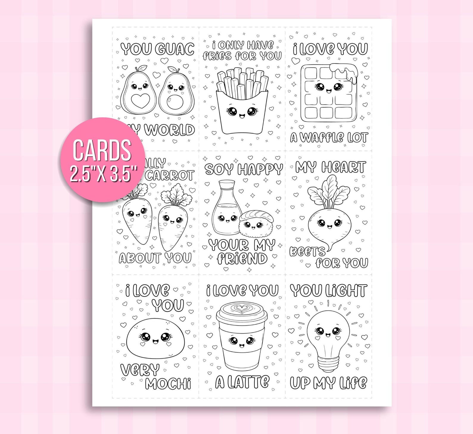 Valentines Day Coloring Cards, Valentine Cards, Valentine's Cards for ...
