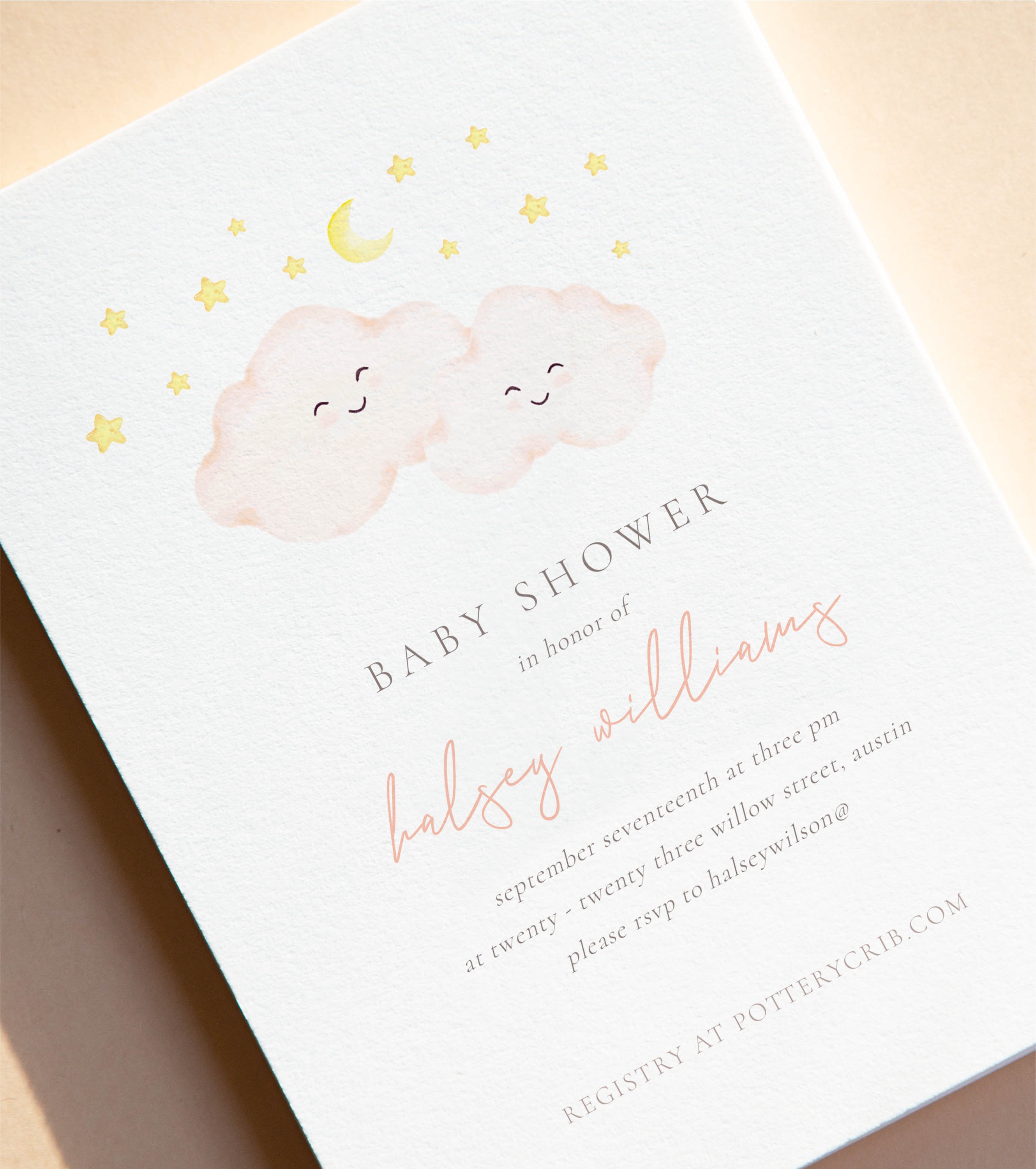 Cute Baby Shower Invitation Clouds Baby Shower Invite Etsy Australia