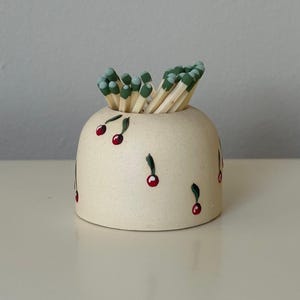 Cherry Ceramic Match Striker with Matches