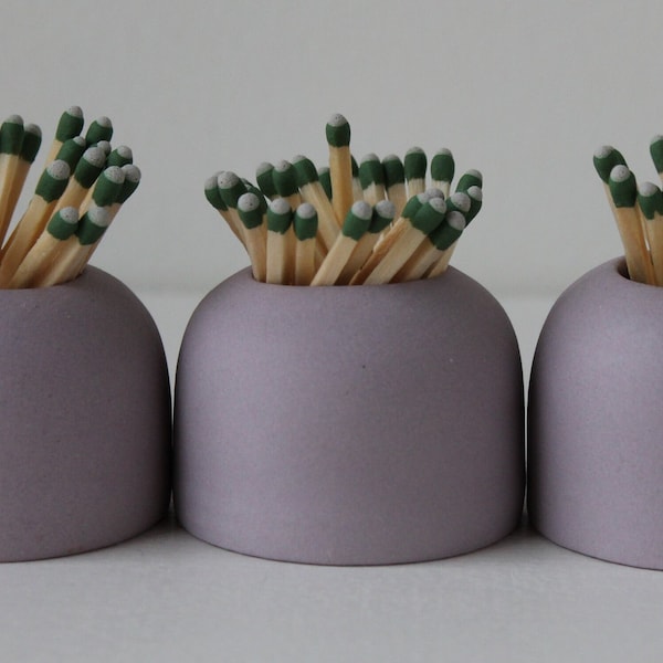 Seconds Sale! Lilac Ceramic Match Striker with Matches