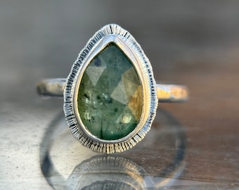 Rose Cut Grün Kyanit Ring: Sterling Silber Schmuck