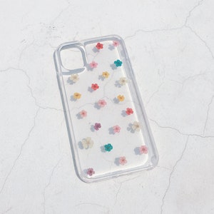 Echte getrocknete bunte Blumen Handyhülle passend für iPhone 16 15 14 Pro Max 16e, Samsung S25 Edge S25 S24 A16 A36, Google Pixel 8 9 Pro 9A 8A