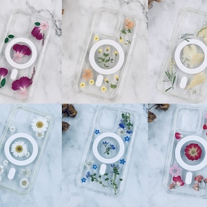 Birth month flower collection pressed flower clear case for iPhone 17 16 15 14 Pro Max,Samsung S25 Edge S25 A16 case,Google Pixel 10 9 Pro