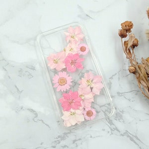 Pressed real dried colorful flower phone case for iPhone 16 15 14 Pro Max 16e, Samsung S25 Edge S25 S24 A16 A36, Google Pixel 8 9 Pro 9A 8A