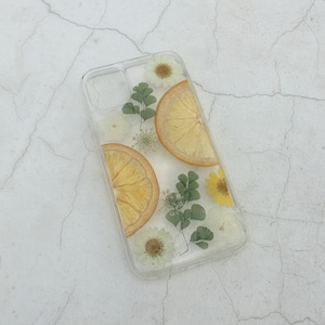 Pressed real flower fruit orange phone case for iPhone 15 14 Pro Max iPhone 11 12 Pro Samsung S23 Ultra S22 Google Pixel 6 Pro OnePlus 9 Pro