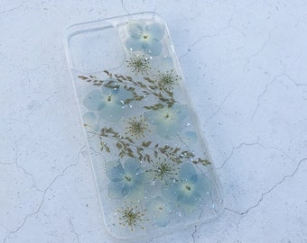 iPhone 15 14 Pro Max hand pressed real dried hydrangea flower iPhone 13 Pro Max iPhone 13 pro Samsung s23 ultra case google pixel 7 pro case