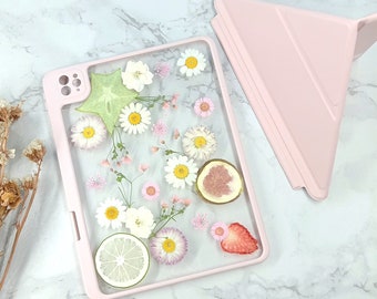 Sternfrucht Erdbeere Erdbeere Zitrone Obst Blume iPad Hülle mit abnehmbarer Rückseite für iPad Pro 11" 12.9" 2022 iPad Air 5 2022 iPad mini 6