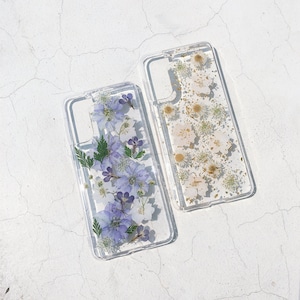 Custodia per telefono con fiori colorati essiccati e pressati per iPhone 16, 15, 14 Pro Max, 16e, Samsung S25 Edge, S25, S24, A16, A36, Google Pixel 8, 9 Pro, 9A, 8A