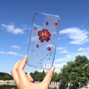 Echte getrocknete bunte Blumen Handyhülle passend für iPhone 16 15 14 Pro Max 16e, Samsung S25 Edge S25 S24 A16 A36, Google Pixel 8 9 Pro 9A 8A