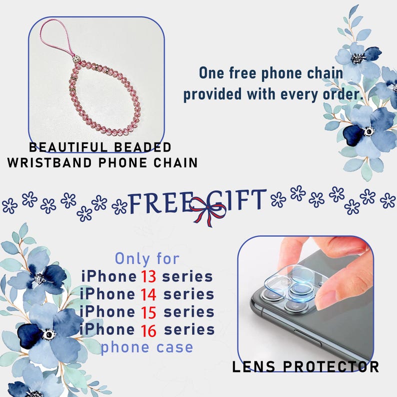 Pressed Flower Case Can Add Custom Name & Magnetic Patches for iPhone ...