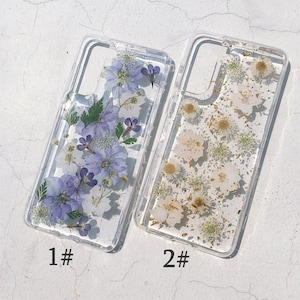 Echte getrocknete bunte Blumen Handyhülle passend für iPhone 16 15 14 Pro Max 16e, Samsung S25 Edge S25 S24 A16 A36, Google Pixel 8 9 Pro 9A 8A
