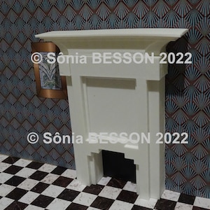 stl file for the plastic model at the 1:24nd scale of a fireplace of ART-DECO type