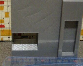 stl files for the model at the 1:24 th scale of a MidCentury Modern fireplace with a lateral aperture