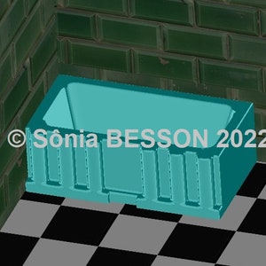 stl file for the plastic model at the 1:24nd scale of a bathtub of ART-DECO MCM Sears™ 1952