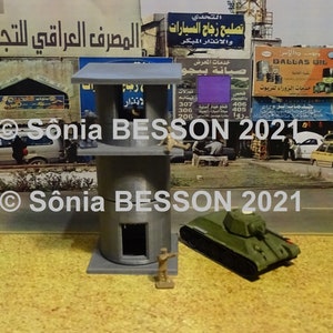 stl files for the plastic model of a watchtower at the 1:72 scale for wargame scenarios Middle East  or post-apocalypse